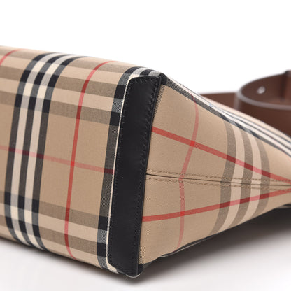 Burberry Calfskin Vintage Check Small Society Top Handle Bag Archive Beige Black 10 of 10