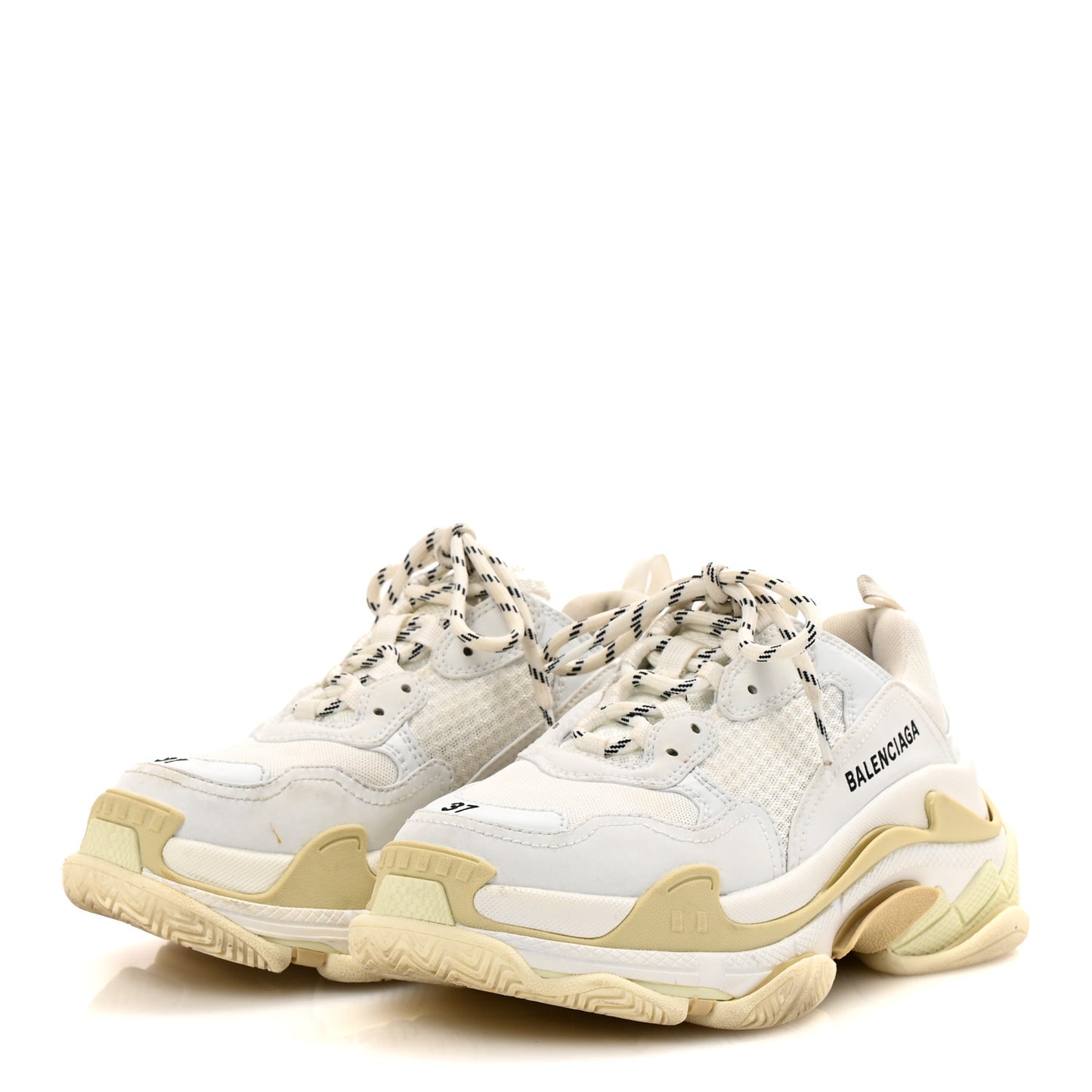 Fabric Mesh Womens Triple S Sneakers 37 White