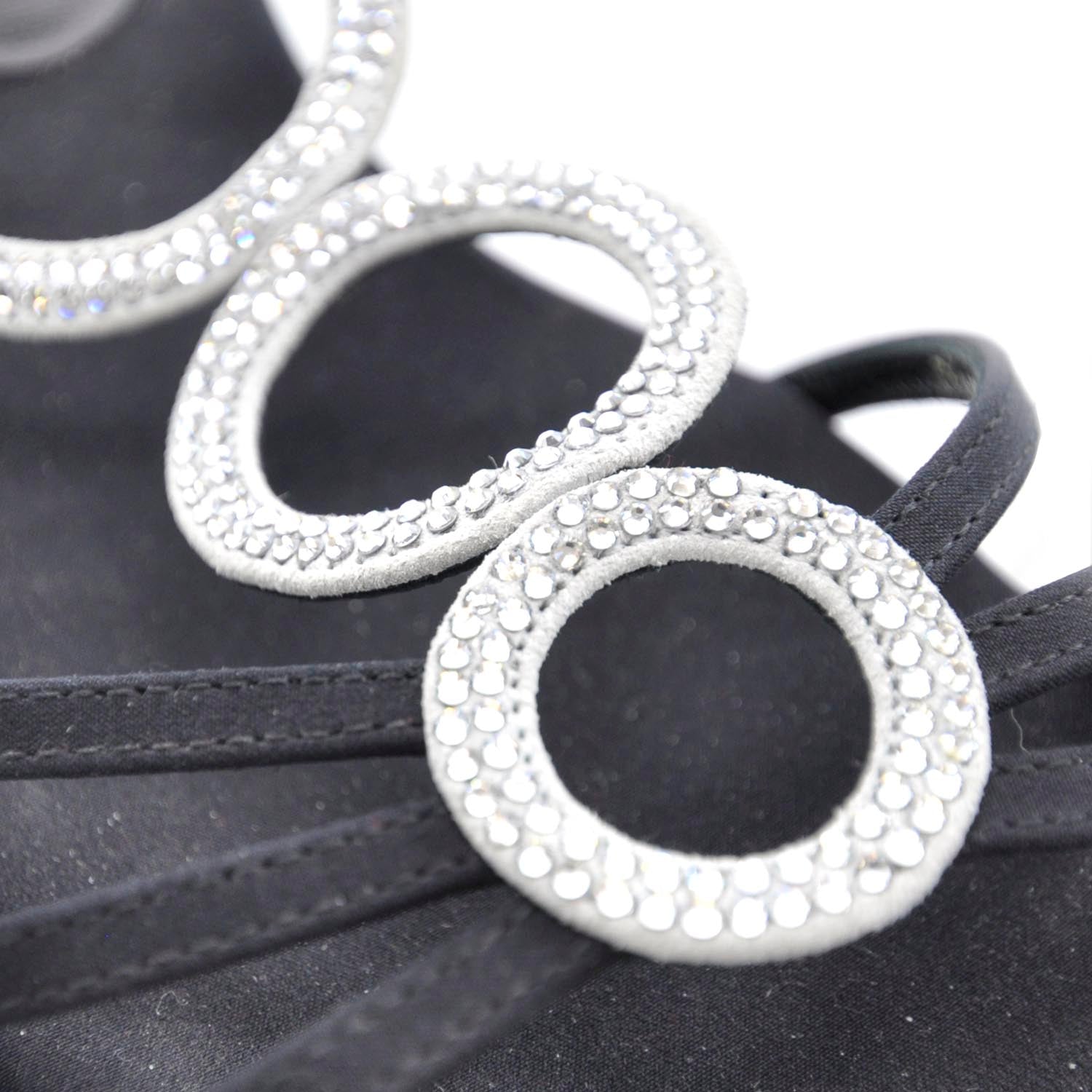 Christian Louboutin Crepe Crystal Aplarona Flat Sandals 35 Black 6 of 9