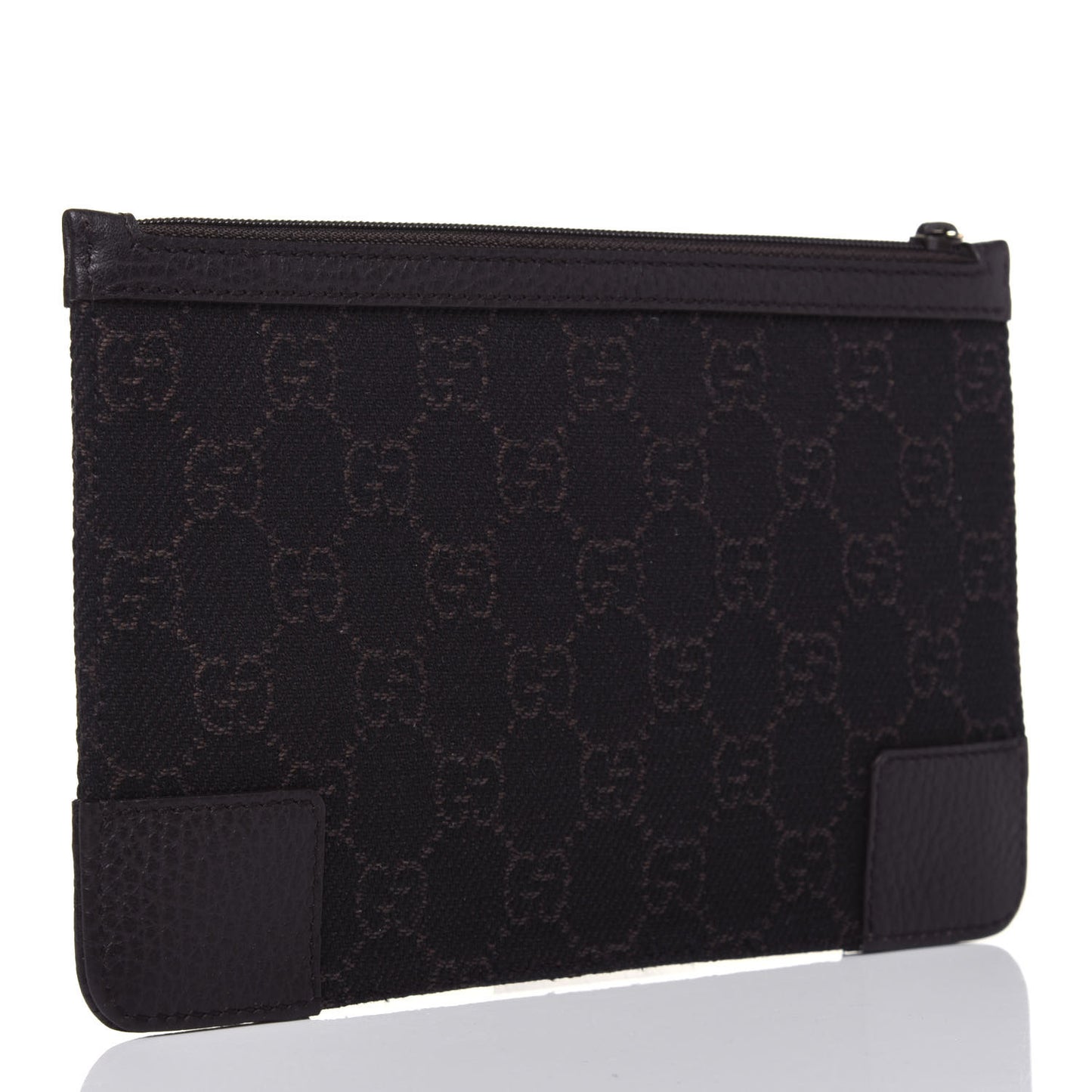 Monogram Zip Pouch Dark Brown