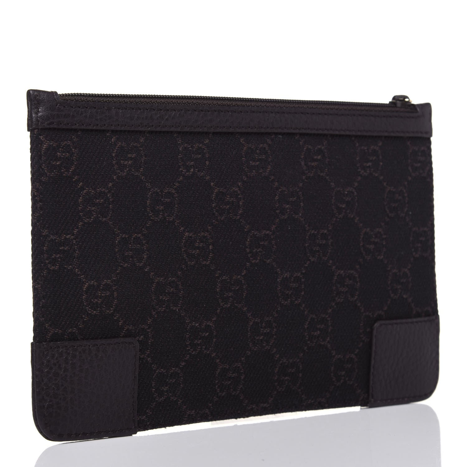 Gucci Monogram Zip Pouch Dark Brown 3 of 10
