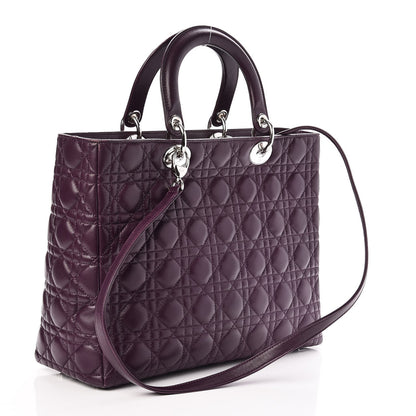 Christian Dior Lambskin Cannage Large Lady Dior Purple 10 of 34