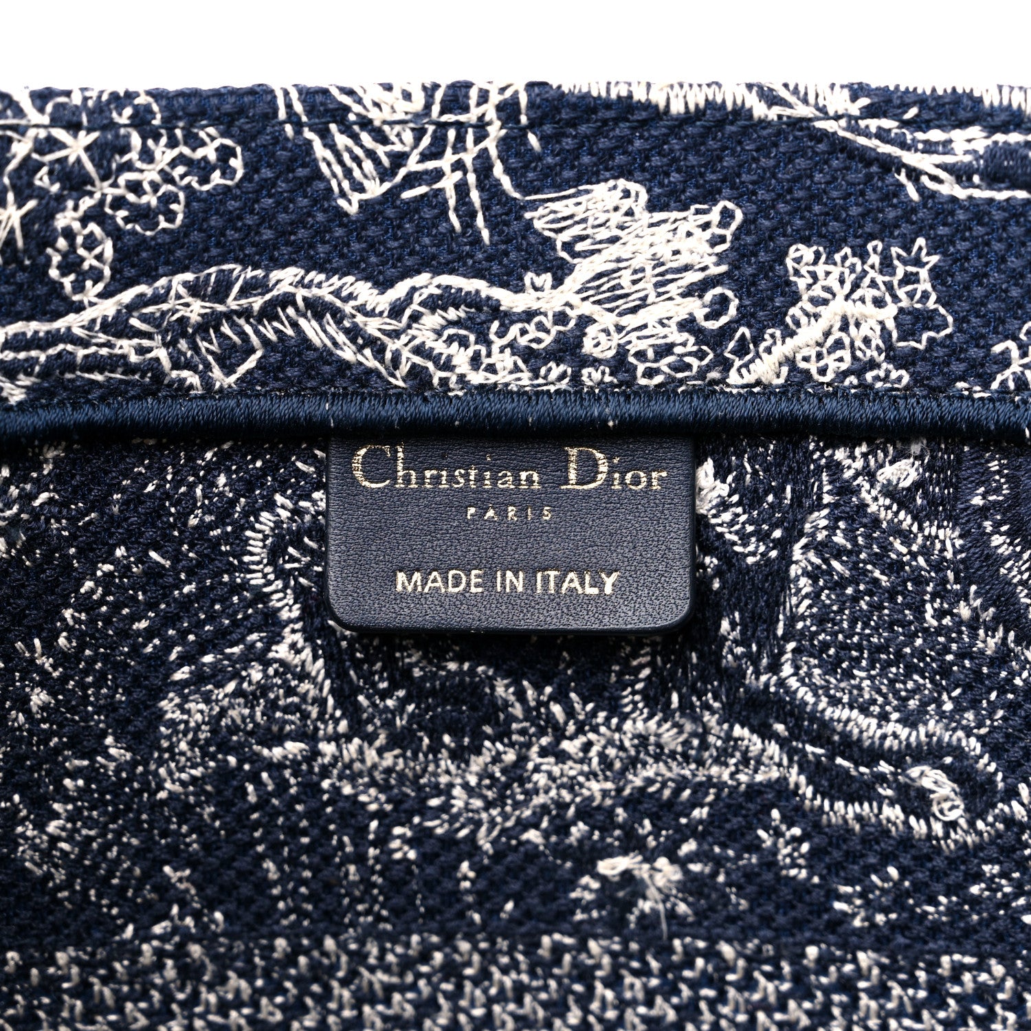 Christian Dior Canvas Embroidered Medium Toile De Jouy Reverse Book Tote Blue 6 of 11