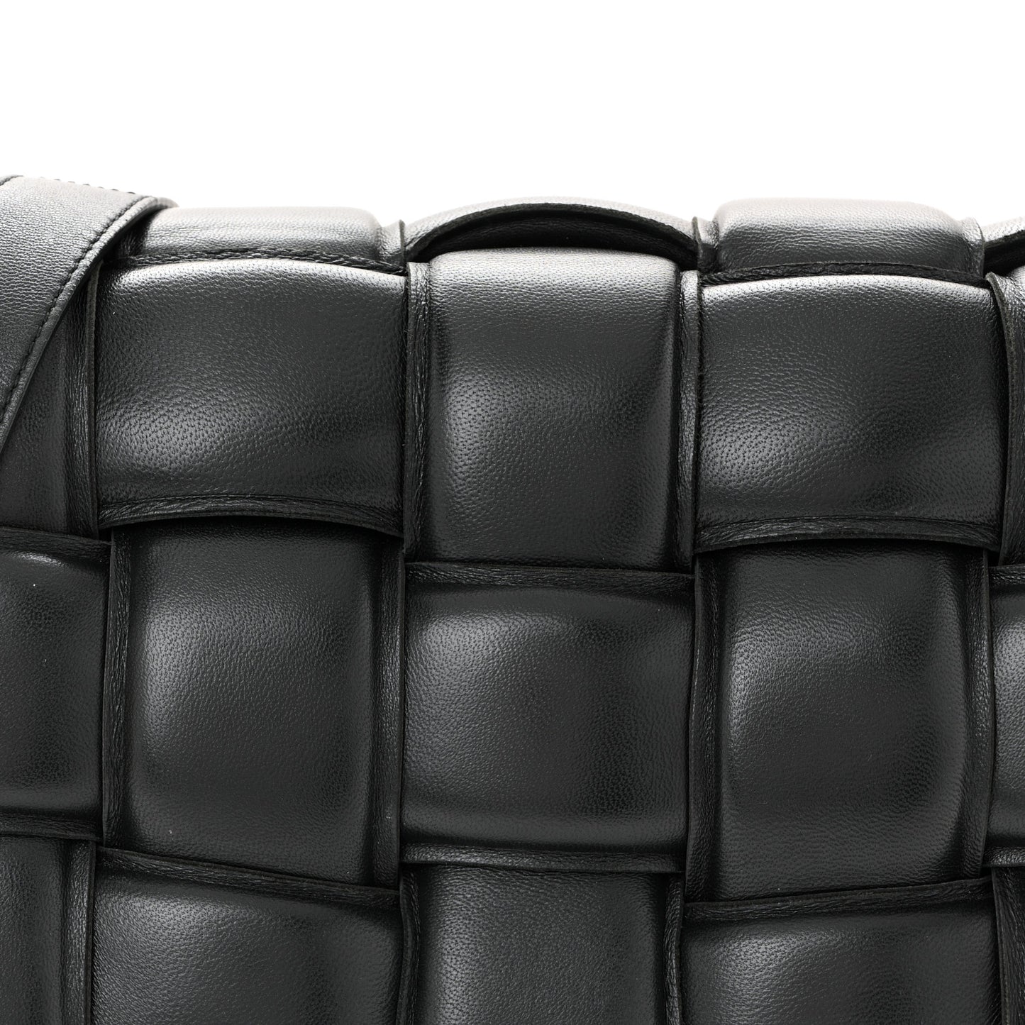 Nappa Maxi Intreccio Padded Cassette Crossbody Bag Black