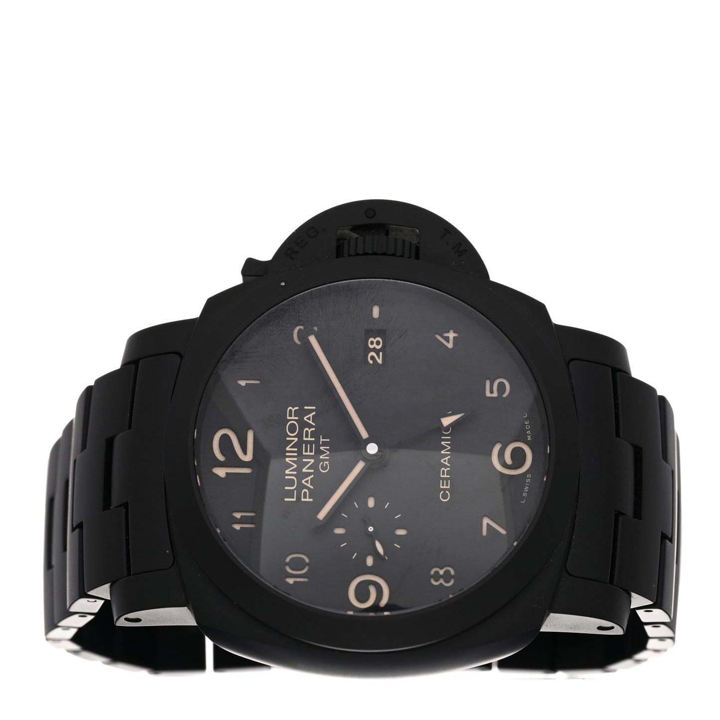 Titanium Ceramic 44mm Luminor Marina 1950 3 Days GMT Tuttonero Automatic Watch Black PAM00438