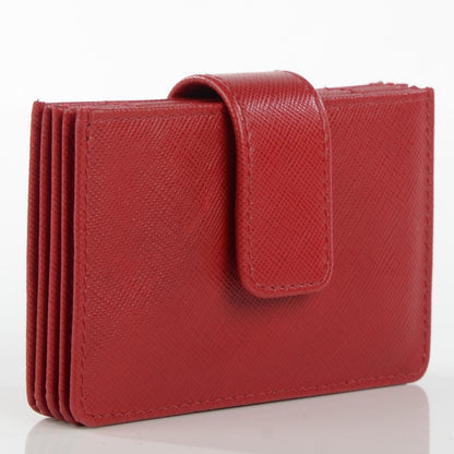 Prada Saffiano Metal Gusseted Card Holder Barolo 3 of 8