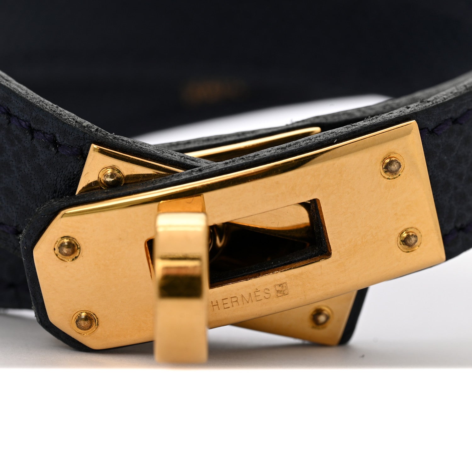 Hermes Courchevel Kelly Double Tour Bracelet M Bleu Marine 6 of 8