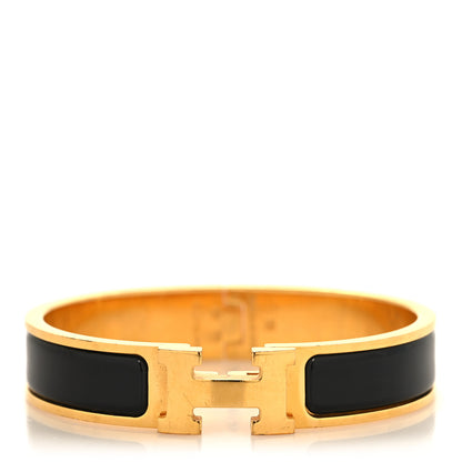 Hermes Enamel Narrow Clic Clac H Bracelet GM Black 1 of 4