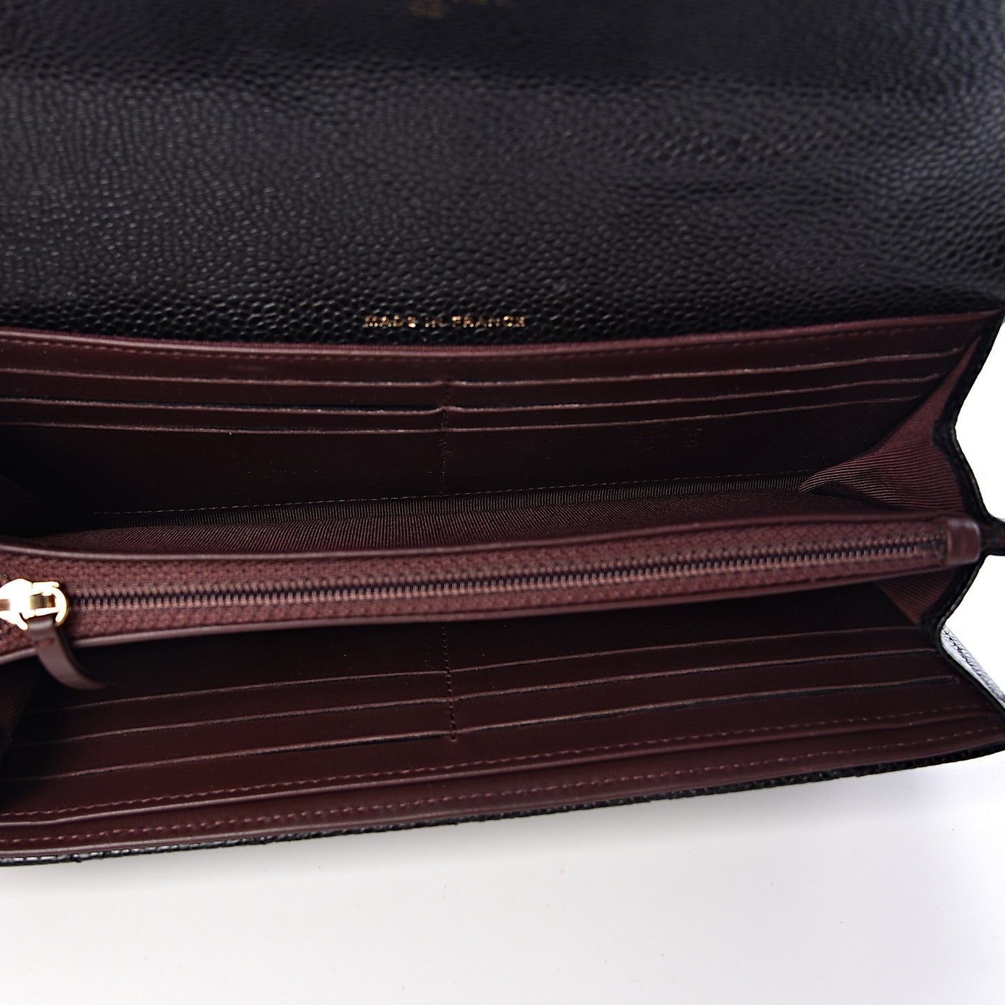 Caviar Quilted Large Flap Gusset Wallet Black