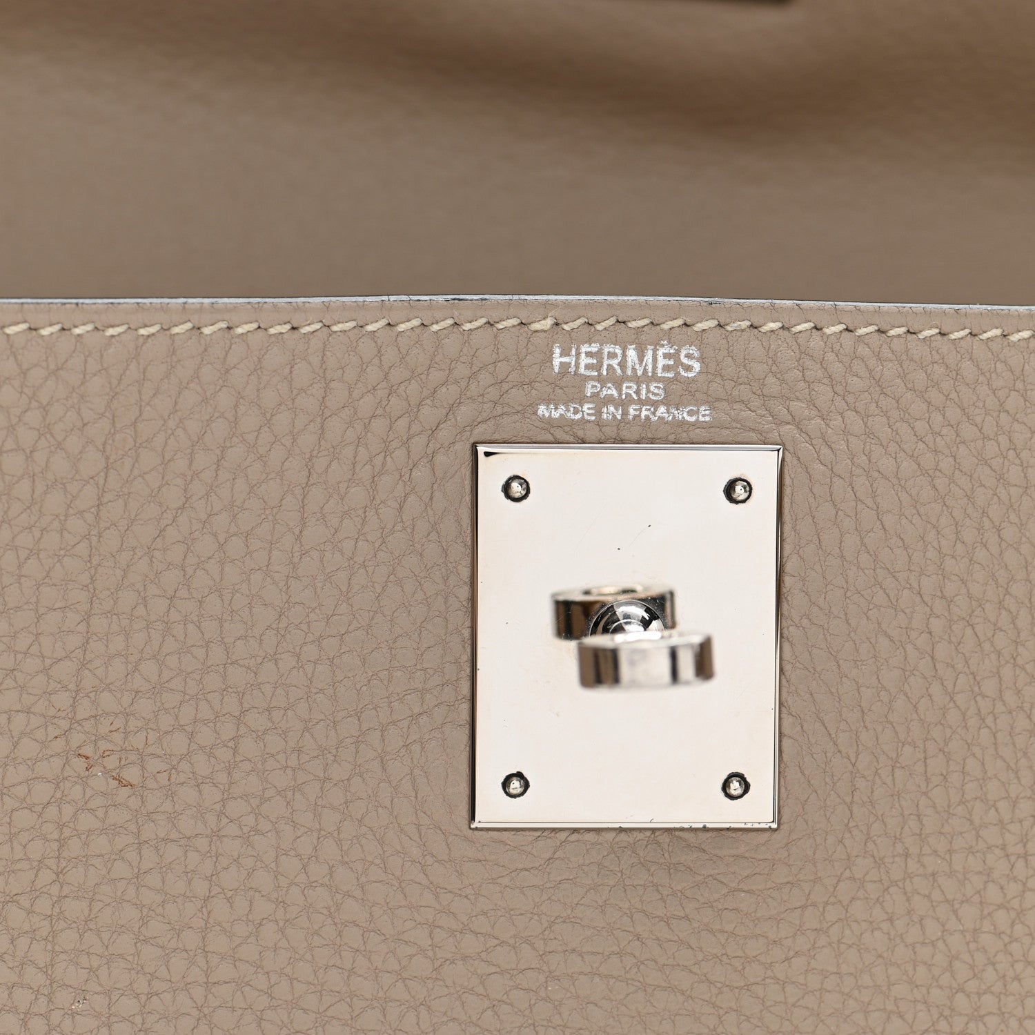 Hermes Taurillon Clemence Kelly Retourne 28 Gris Tourterelle 23 of 43