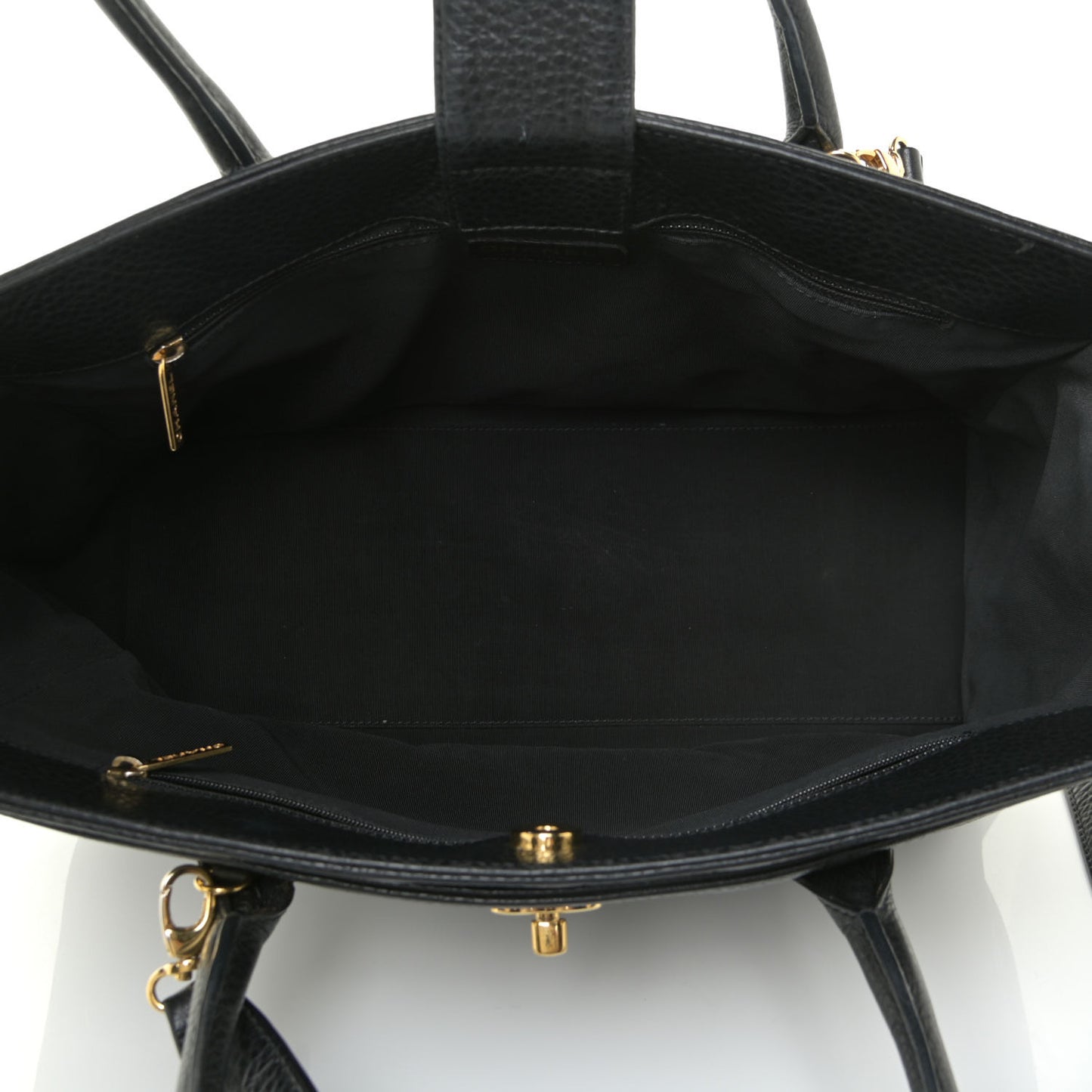Calfskin Cerf Executive Shopper Tote Black