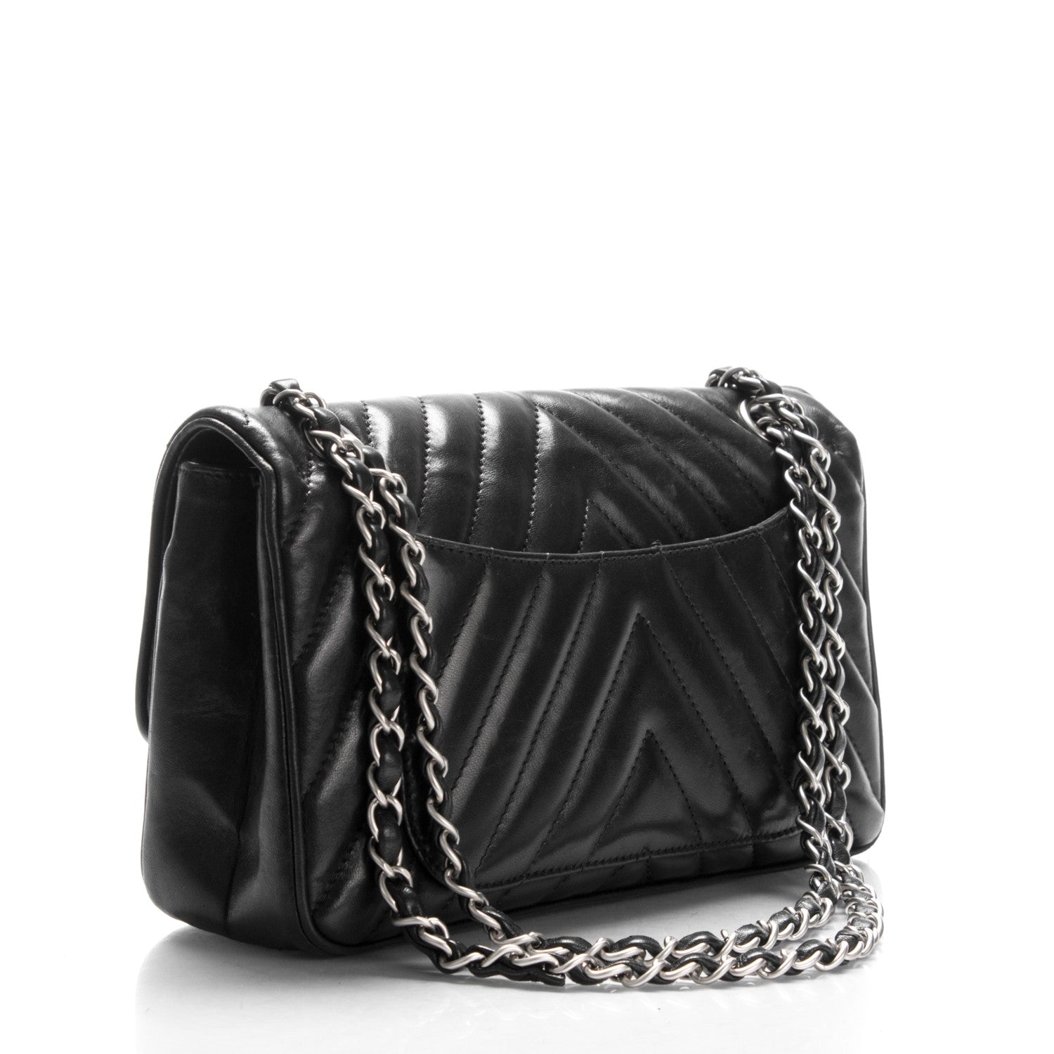 Chanel Lambskin Chevron Medium Leo Lion Flap Black 3 of 8