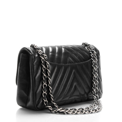 Chanel Lambskin Chevron Medium Leo Lion Flap Black 3 of 8