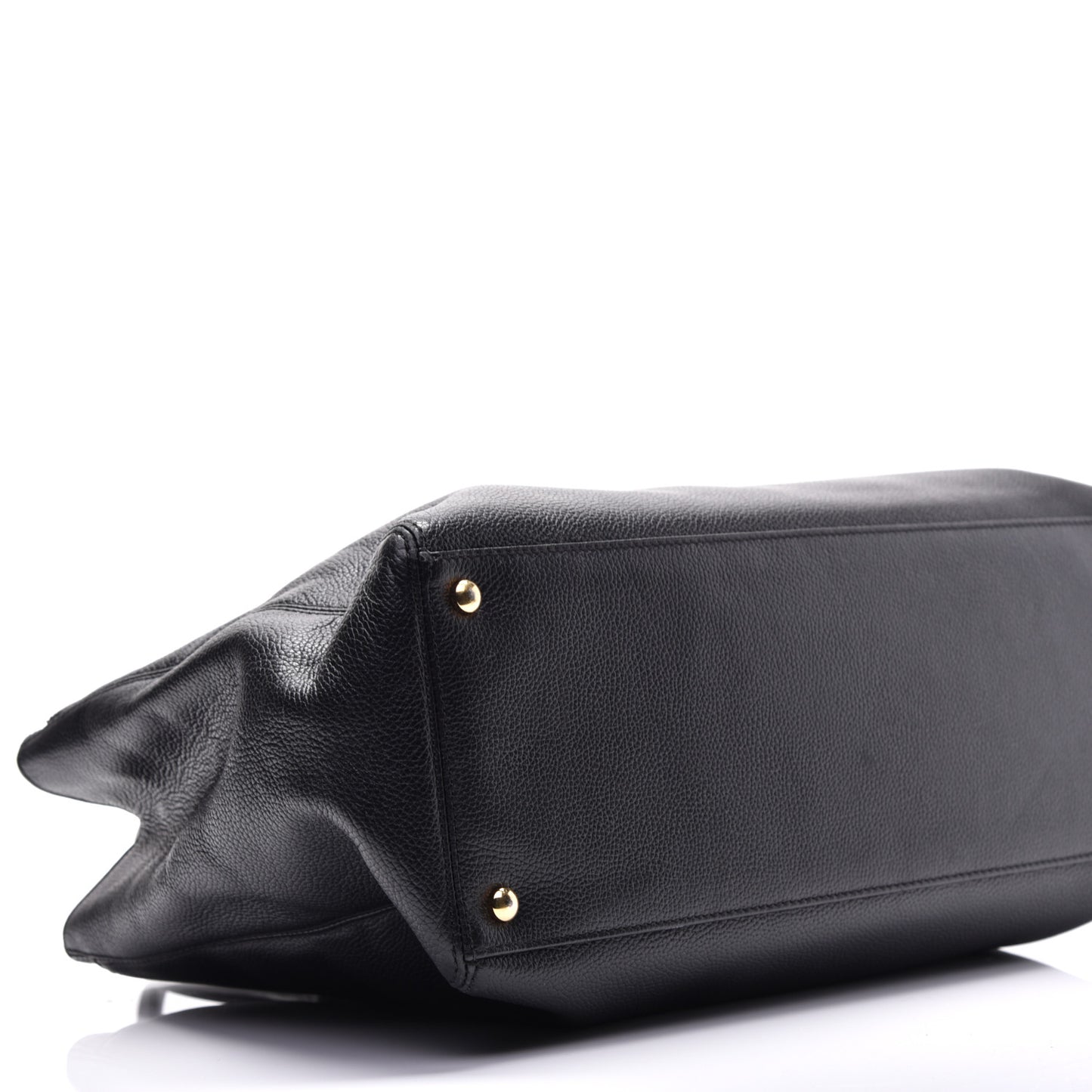 Calfskin Cerf Executive Shopper Tote Black