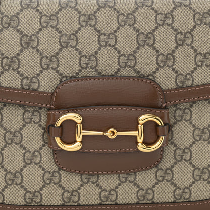 Gucci GG Supreme Monogram Horsebit 1955 Shoulder Bag Beige Brown Sugar 8 of 11