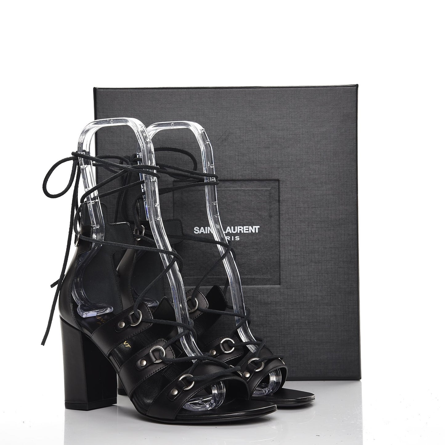 Calfskin Babies 90 Gladiator Sandals 36.5 Black