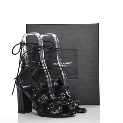 Saint Laurent Calfskin Babies 90 Gladiator Sandals 36.5 Black 8 of 8