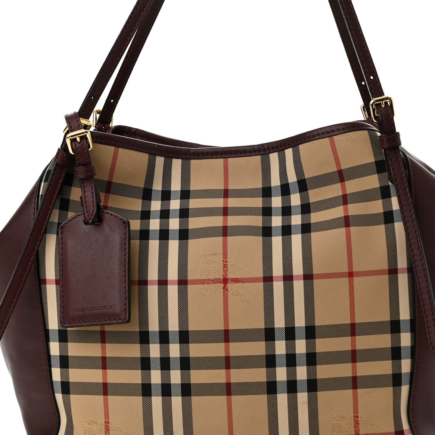House Check Small Canterbury Tote Burgundy