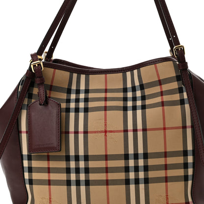 Burberry House Check Small Canterbury Tote Burgundy 7 of 12