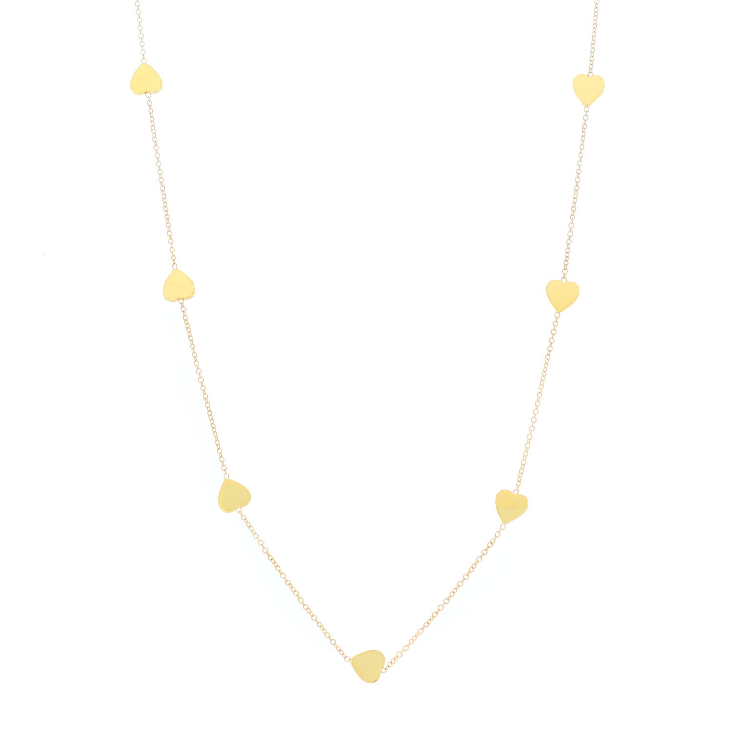 Jennifer Meyer 18K Yellow Gold Heart By The Inch Necklace 1 of 4