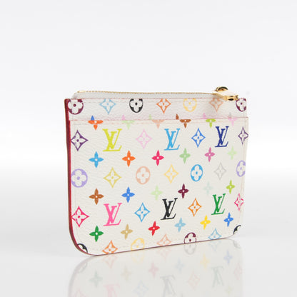 Louis Vuitton Monogram Multicolor Key Pouch White Litchi 3 of 7