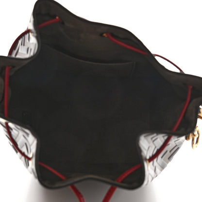 Fendi Vitello Grace F is Fendi Bi-Color FF 1974 Embossed Grande Mon Tresor Bucket Bag Maya Black Fragola 7 of 12