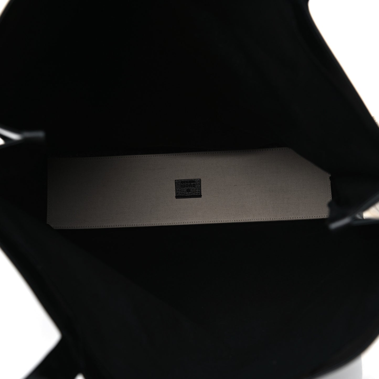 Patent Canvas Frame Logo Vertical Tote Black Crop