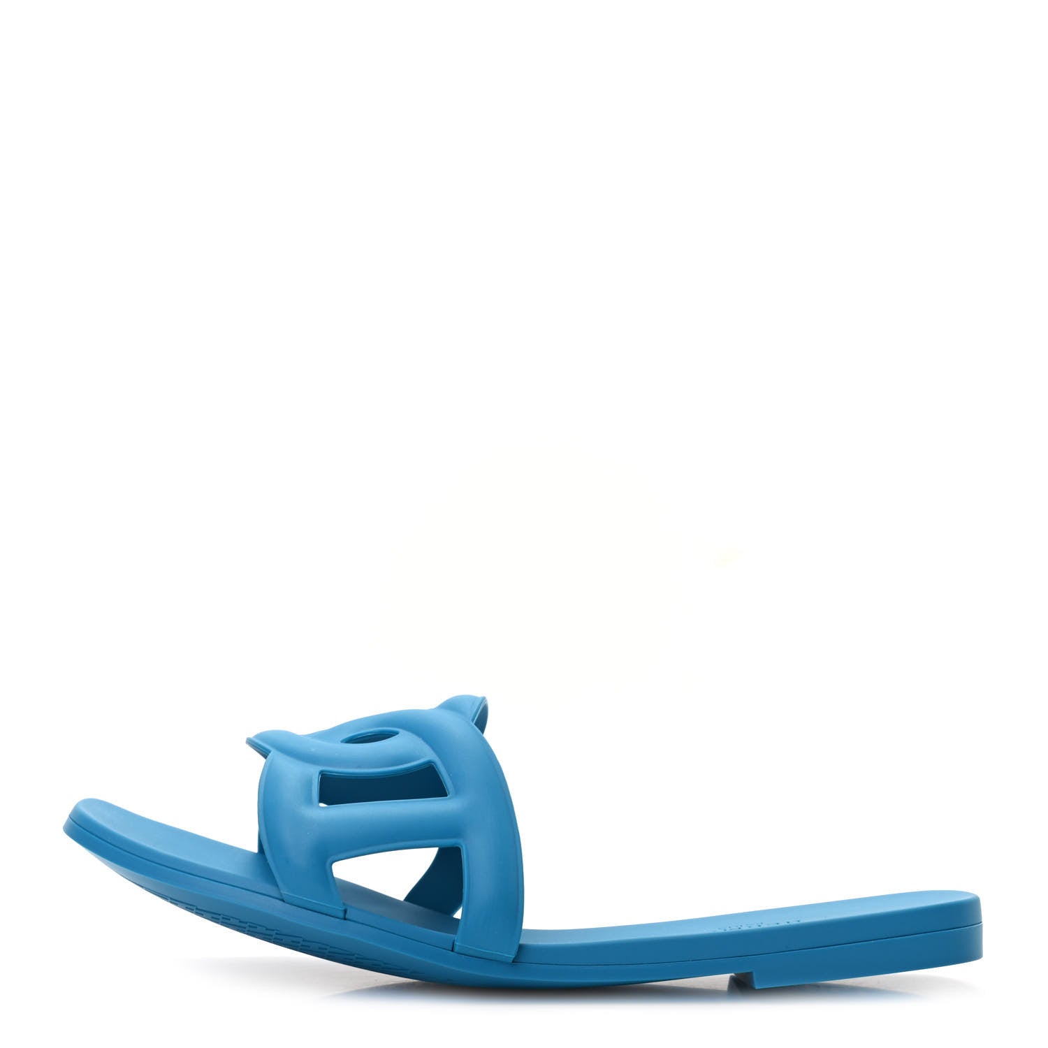 Hermes Rubber Aloha Sandals 37 Bleu Vif 1 of 8