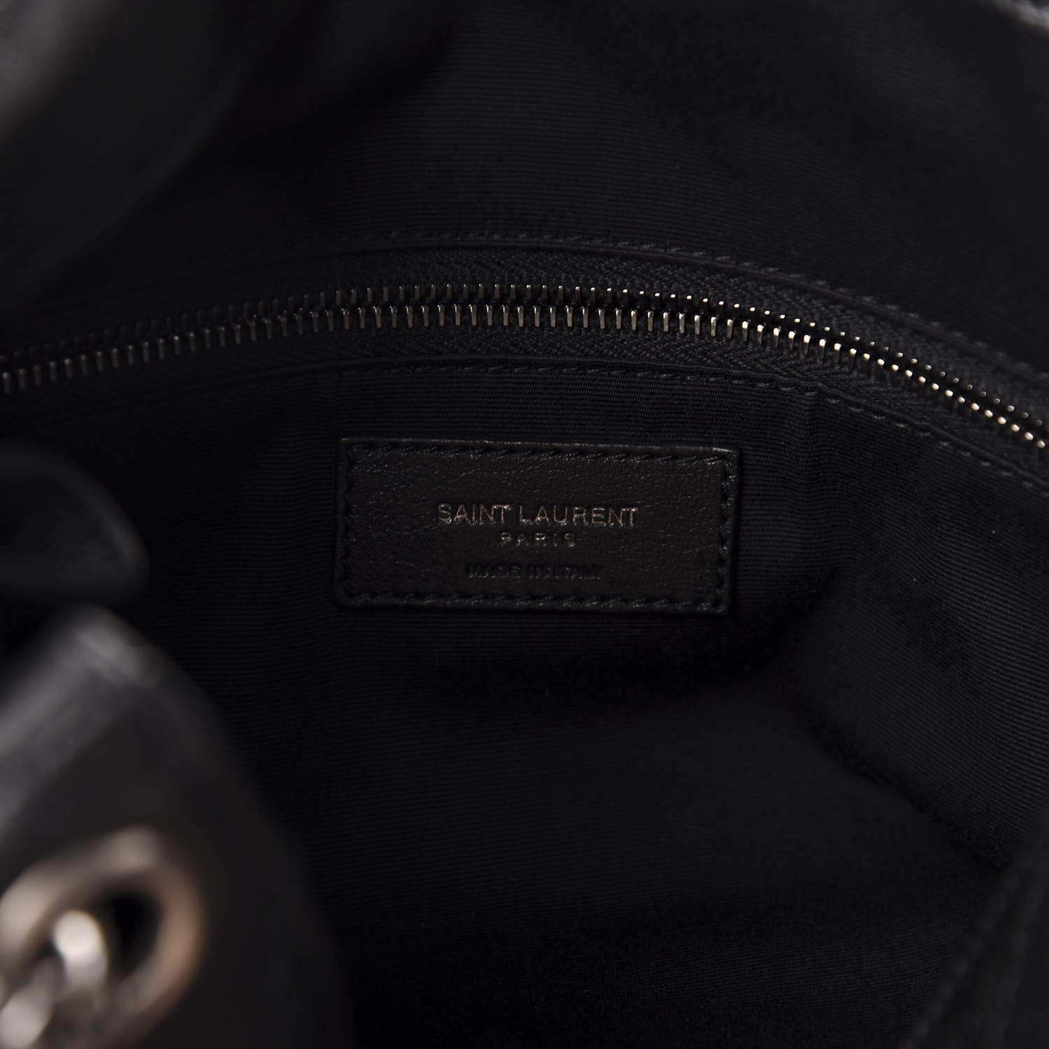 Saint Laurent Pebbled Lambskin Chevron Monogram Large Nolita Black 8 of 10