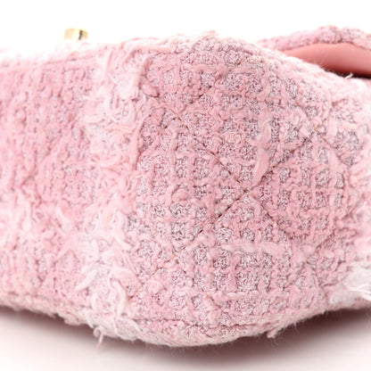 Chanel Tweed Quilted Mini Rectangular Flap Light Pink White 10 of 11