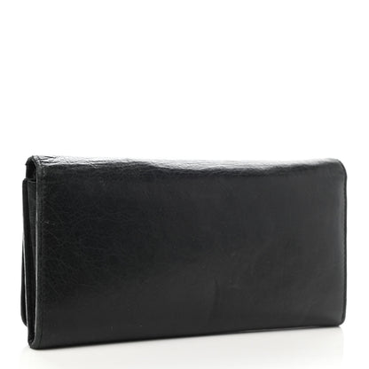 Balenciaga Agneau Giant 12 Gold Hardware Money Wallet Black 3 of 9