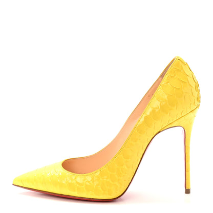 Christian Louboutin Snakeskin Crystal Decollete 554 100 Pumps 37 Sun 1 of 9