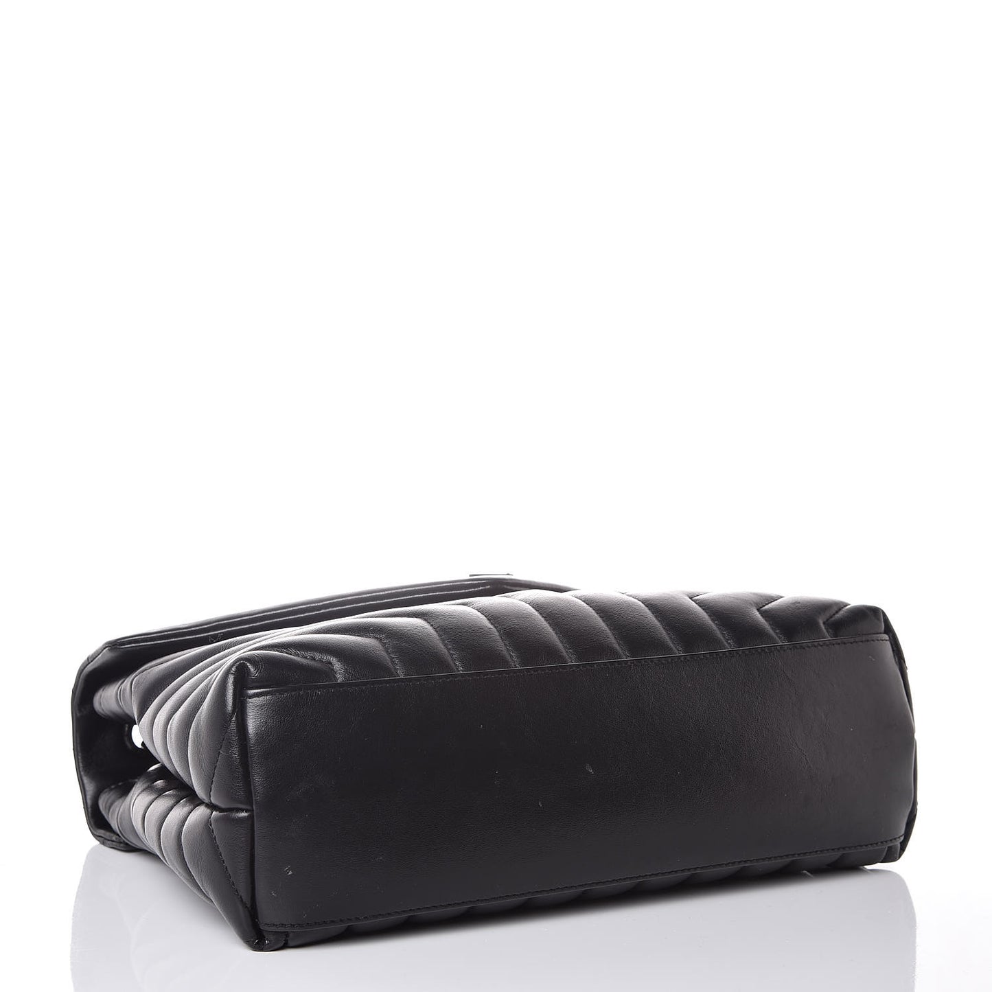 Calfskin Y Quilted Monogram Medium Loulou Chain Satchel Black