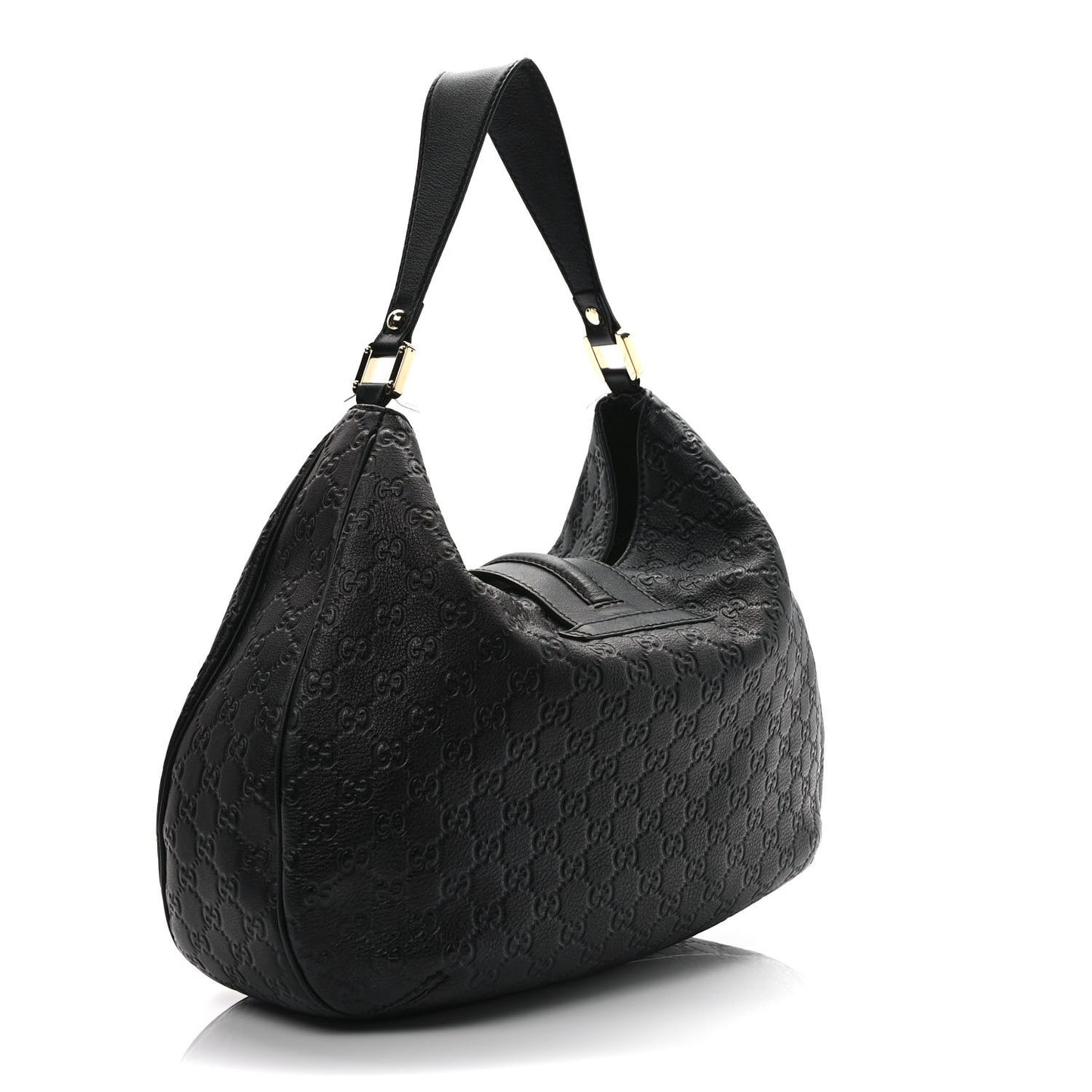 Guccissima Large New Ladies Web Hobo Black