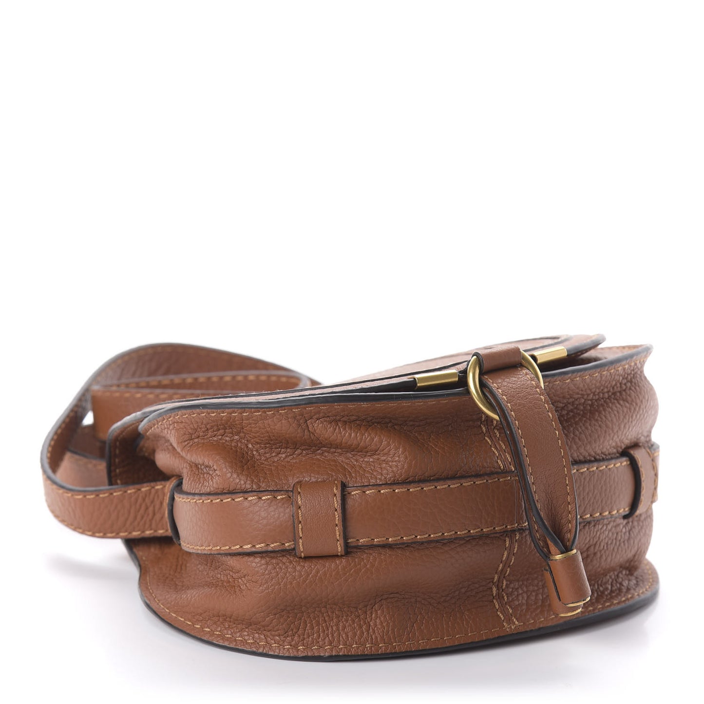 Calfskin Mini Marcie Round Crossbody Bag Tan