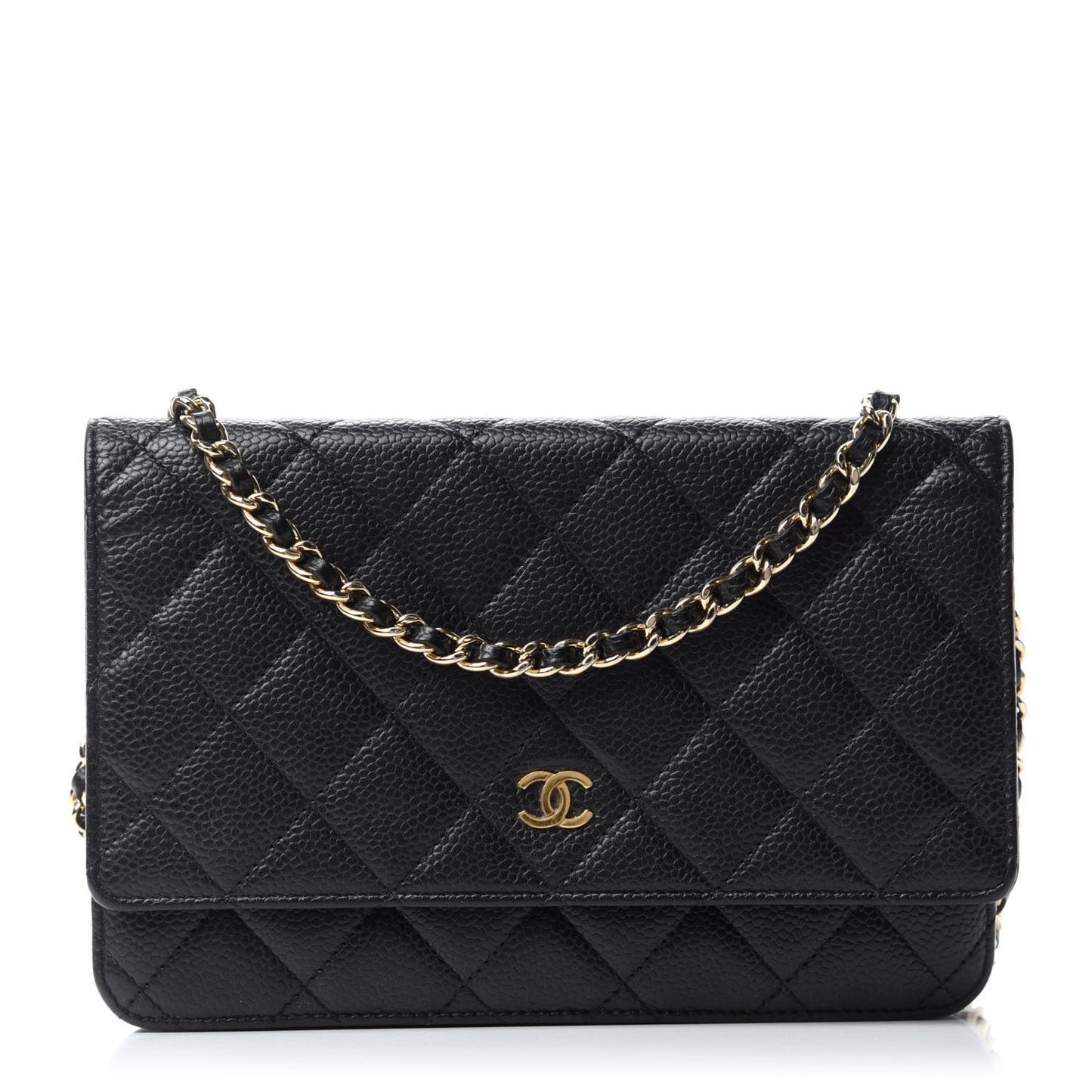 Caviar Quilted Wallet On Chain WOC Black