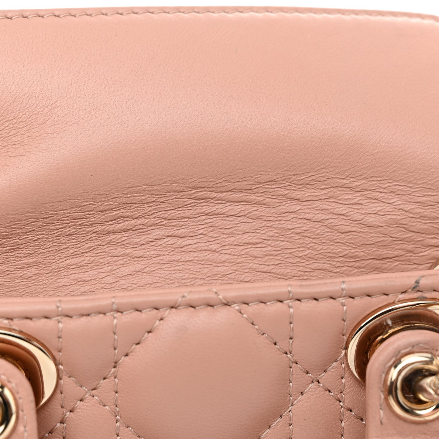 Lambskin Cannage Micro Lady D-Joy Rose De Vents