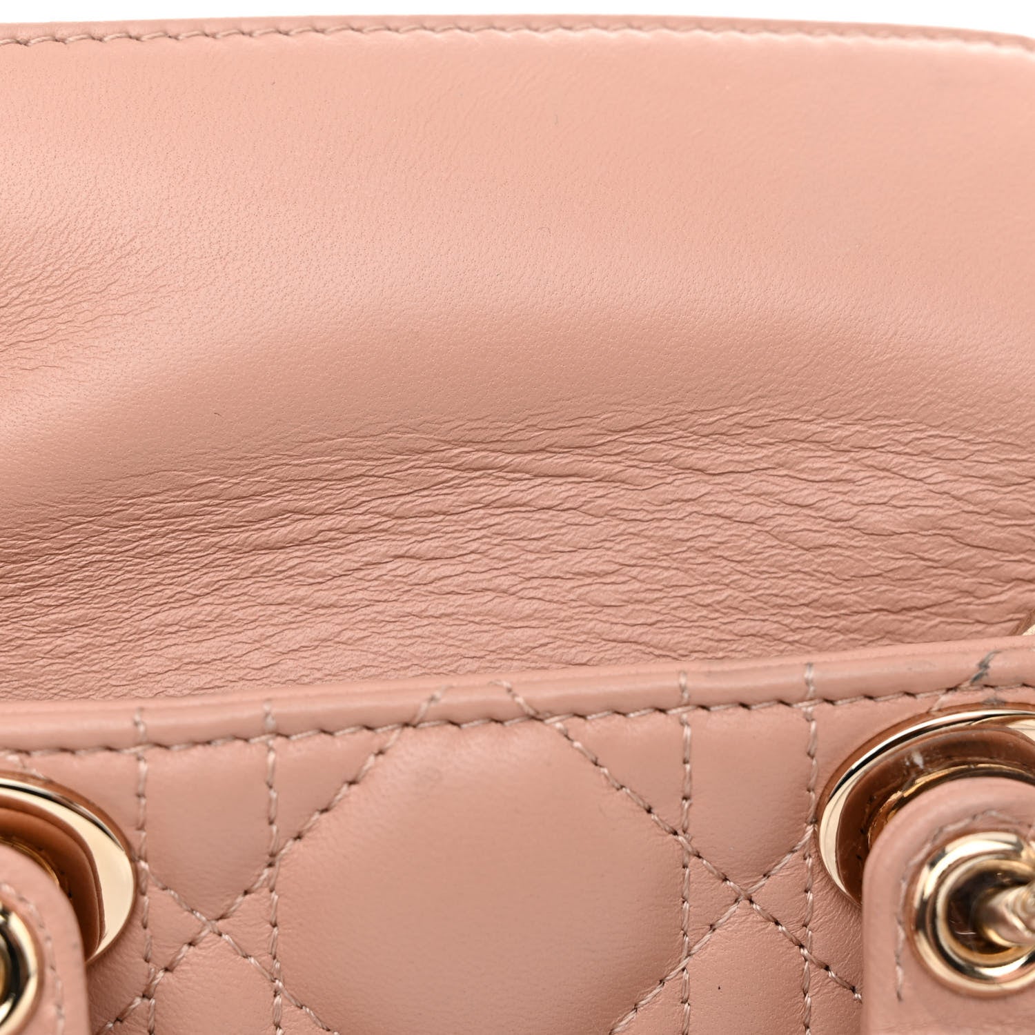 Christian Dior Lambskin Cannage Micro Lady D-Joy Rose De Vents 8 of 11