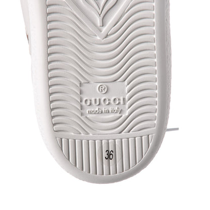 Gucci Calfskin Bee Star Embroidered Sylvie Web Ace Sneakers 36 White 7 of 10