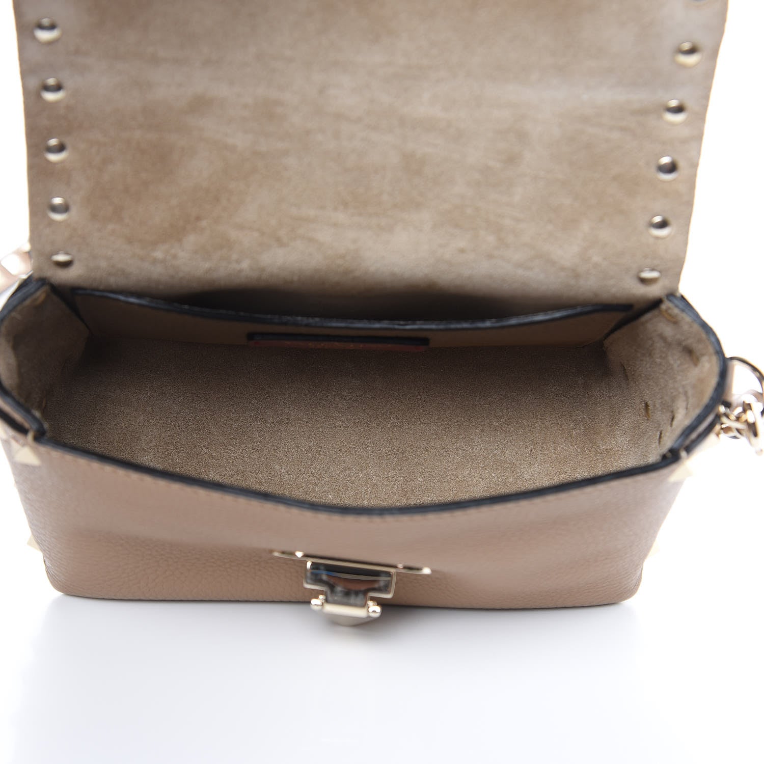 Valentino Garavani Pebbled Calfskin Mini Rockstud Crossbody Bag Deep Alpaca 5 of 8