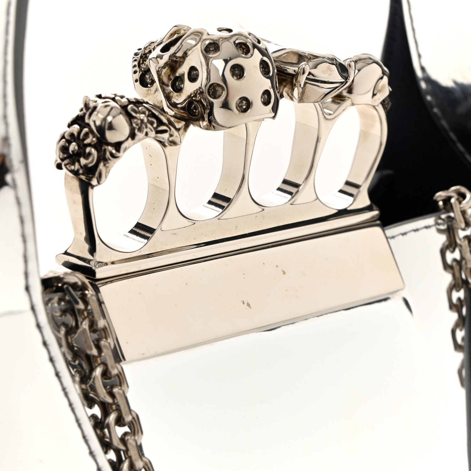 Alexander McQueen Metallic Jeweled Mini Hobo Bag Silver 1829253 – FASHIONPHILE