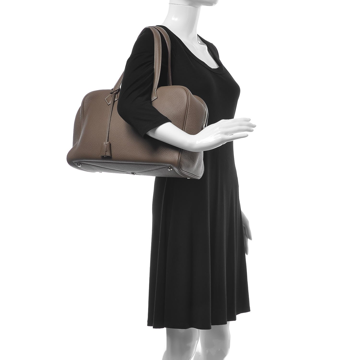 Hermes Taurillon Clemence Victoria II 35 Etoupe 2 of 7