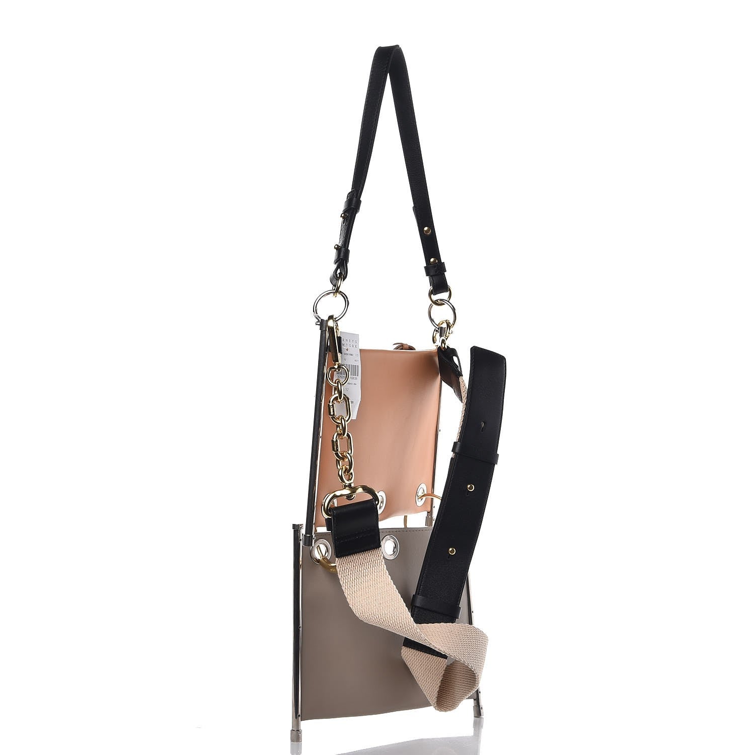 Chloe Smooth Calfskin Suede Roy Double Shoulder Bag Merino Grey Blushy Pink 4 of 8