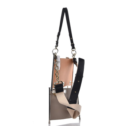 Chloe Smooth Calfskin Suede Roy Double Shoulder Bag Merino Grey Blushy Pink 4 of 8