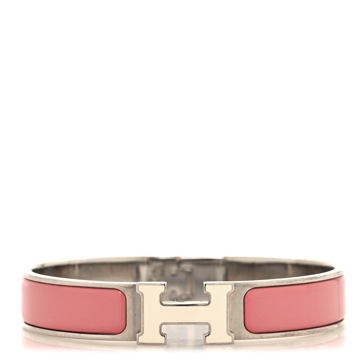 Hermes Enamel Narrow Clic Clac H Bracelet GM Rouge Corail 1 of 4