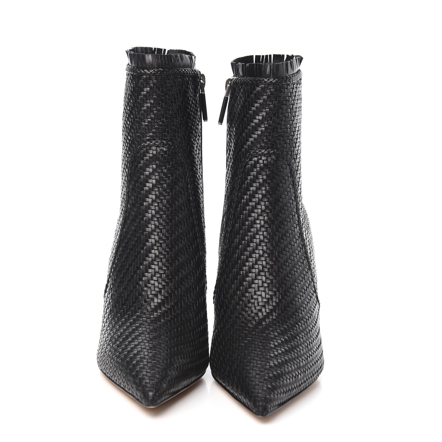 Christian Dior Lambskin Woven District Ankle Boots 38 Black 2 of 9