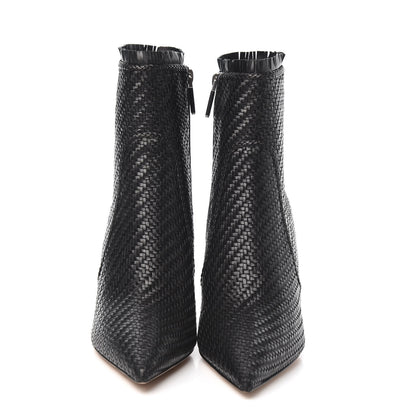 Christian Dior Lambskin Woven District Ankle Boots 38 Black 2 of 9