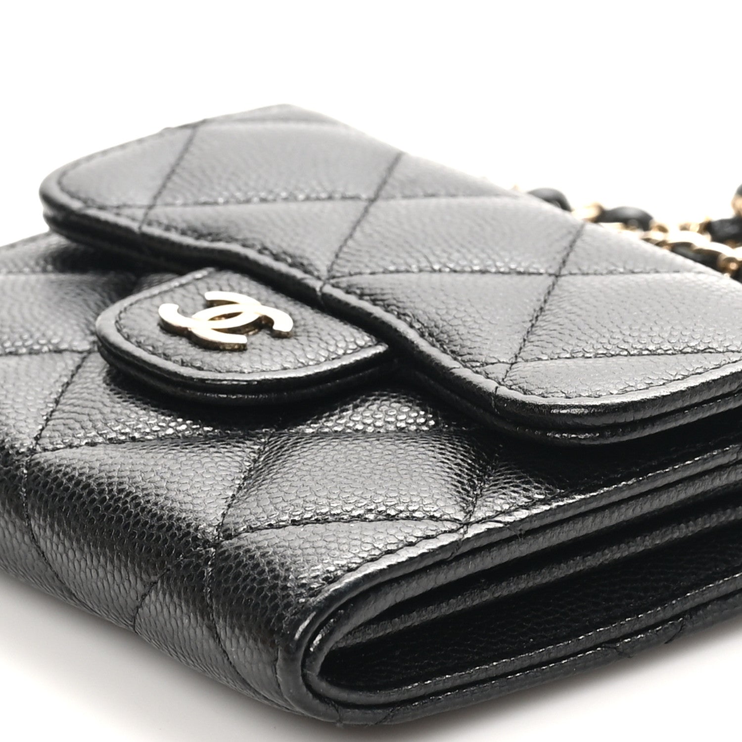 Chanel Caviar Quilted Flap Card Holder On Chain Black 11 of 12