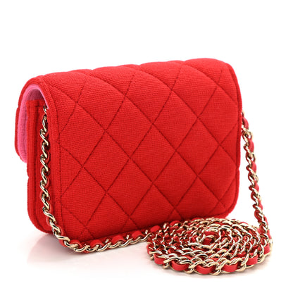 Chanel Jersey Quilted Micro Mini Flap Red 3 of 11