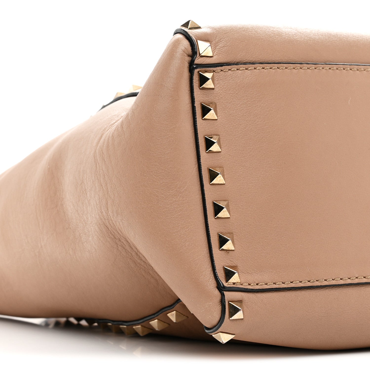 ヒデ0823 Valentino Garavani Vitello Rockstud Double Handle Tote Alpaca